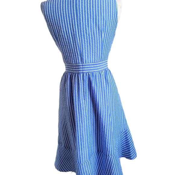 Julia Jordan Blue/White Striped Dress Size 14 - Picture 6 of 7